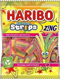 Haribo Rainbow Strips Zing Candy (Pack of 2)