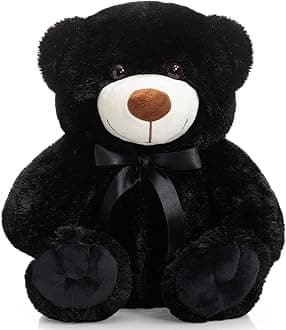 Super Color Teddy Bear Stuffed Animals Plush Toy for Children Girlfriend Family Congratulations Baby Shower Birthday Black 14 inch