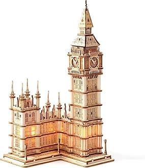 - 3D Wooden Puzzles Big Ben Craft Model Kits for Adults to Build Birthday Gift for Family and Friends