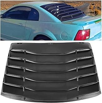 KUAFU Rear Window Louver Compatible with 1994-2004 Ford Mustang Rear Windshield Sun Shade Cover, Anti-Peeping and Sun Protection ABS Plastic Black