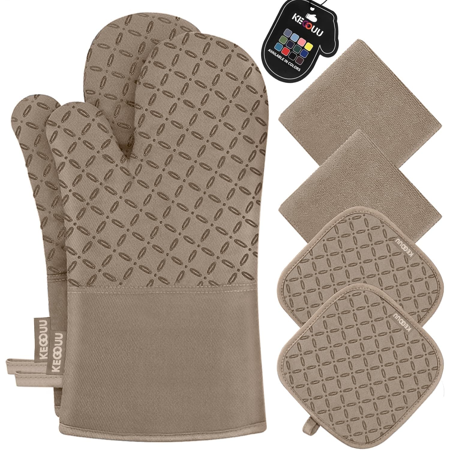 Oven Mitts and Pot Holders 6pcs Set