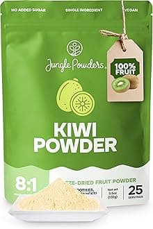 Jungle Powders Kiwi Fruit Powder 3.5 Ounce Bag Freeze Dried Kiwi Smoothie Whole Fruit Juice Powder for Baking Unsweetened Flavoring Kiwis Freeze Dried Fruit Powder for Cooking Supplement Extract