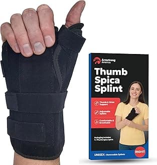 Thumb Spica Splint & Wrist Brace | Both a Wrist Splint & Trigger Thumb Brace to Support Sprains, Tendinosis, De Quervain's Tenosynovitis, Fractures | Arthritis & Carpal Tunnel Pain (Right Hand L)