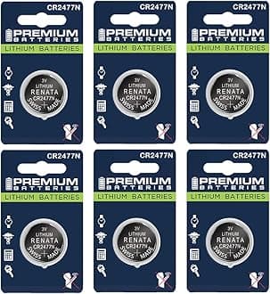 Premium Renata CR2477N Lithium 3V Coin Cell - Swiss Engineered High Capacity Batteries (6 Pack)