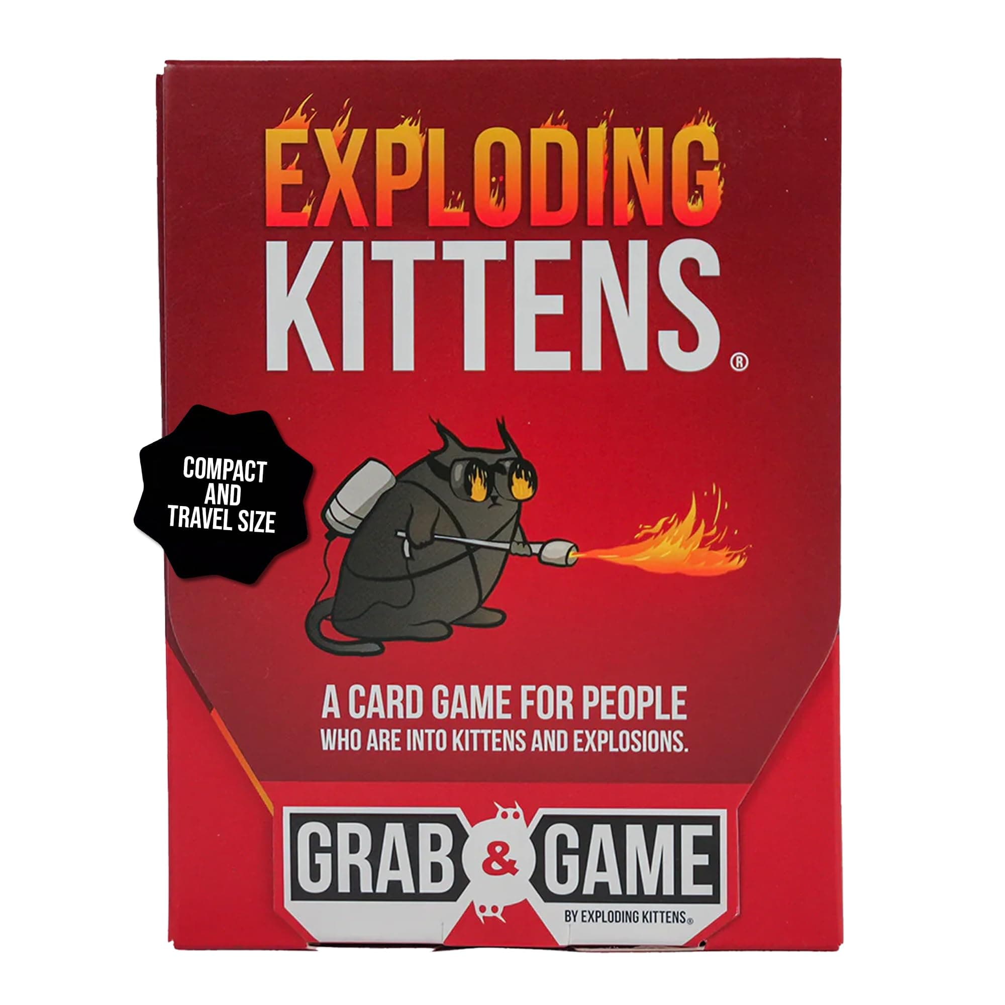 Exploding Kittens Grab & Game - Card Game for Families - Fast-Paced, Easy-to-Learn Game with Hilarious Original Artwork by The Oatmeal Creator, Ages 7+ (2-4 Players, 42 Cards)