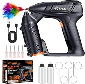 Saker Cordless Electric Paint Sprayer Gun for Cars, Handheld High Power Portable Spray Paint Gun for Painting Cars,Cabinet, Paint Repair and DIY Dark Blue 1 Gear