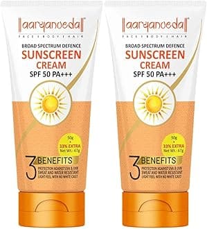 Aryanveda Sunscreen Spf 50 PA+++ UV Protection for Women & Men with All Day Hydration 67gm Each (Pack of 2)