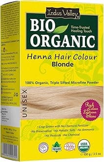Indus Valley BIO Organic Chemical Natural Blonde Henna Hair Color For Grey Coverage Hair