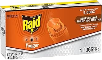 Concentrated Deep Reach Pest Killer & Roach Foggers, For Roaches, Ants, Crickets, and Other Insects, Kills Roaches for 2 Months, 1.5oz, 4 Count