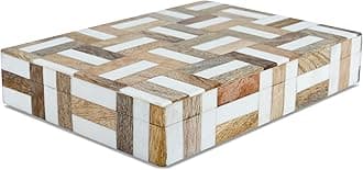 Handicrafts Home Decorative Box 5x7 – Photo Storage Box, Jewelry Organizer, Modern Decorative Storage Box with Lid, Bohemian Table Décor, Vintage Keepsake Box for Shelf or Coffee Table Décor