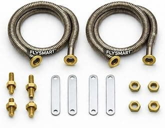 Flysmart 5000 Watts Heater Spring Coil Nichrome Wire Element for Electric Cooking Heater |AC/DC 230–250V Safe | Stainless Steel Coil with Brass Nuts, Bolts & Steel Mounting Strips,Pack Of 2