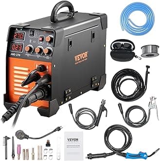 MIG Welder, 3 in 1 270 Amp Welding Machine, 110 220V MIG Lift TIG Arc Welder, Portable Lift TIG Welder ARC Welder with IGBT DC Inverter, LCD Digital Display, Welder Torch and Welding Wire