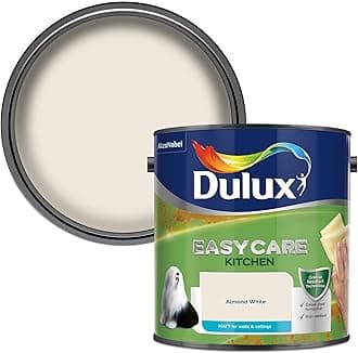 Dulux 500001 Easycare Bathroom Soft Sheen Emulsion Paint For Walls And Ceilings - Almond White 2. 5 Litres