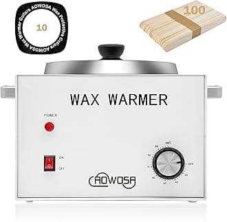 Large Single Waxing Warmer Professional 3L Electric Wax Heater Machine Hold 5.5 Lbs for Hair Removal, Large Wax Pot Paraffin Facial Skin Body SPA Salon Equipment with 100 Sticks