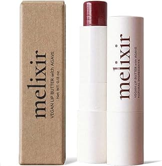 Melixir Vegan Lip Butter #14 Rosebud(Tinted) (+17 more colors) 0.13oz, Bee Free, Petrolatum Free, Deep Nourishing Plant-Based Vegan Chapstick, Vegan Lip Balm for Dry, Cracked and Chapped Lips, Moisturizing Lip Care Gift