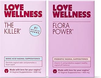 l Suppository Duo - The Killer & Flora Power - Fast-Acting Probiotic & Suppositories Supports l pH Levels & Fresh Odor - Helps Discomfort & Loss of Intimacy