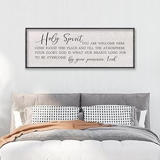 LuZhiQiang Holy Spirit You are Welcome Here Wall Decor 40"X15" Quote Christian Bible Verse Scripture Religious Art Wall Sign (Black)