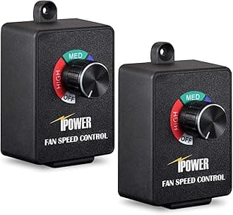 iPower 2-Pack Variable Fan Speed Controller Adjuster for Duct Inline HVAC Exhaust Vent Blower, 2 Pack