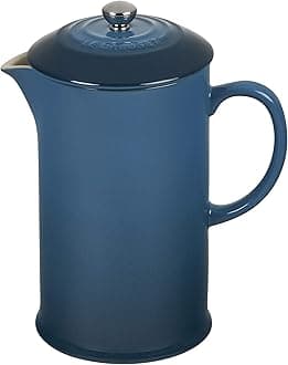 LE CREUSETStoneware Cafetière French Press with Stainless Steel Plunger, 1 Litre, Serves 3-4 Cups, Deep Teal 60706086420003