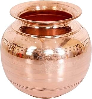 Rama Craft Copper Matka/Pot, 10 Liter Water Storing Capacity, Leak Proof,100% Pure Copper