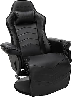 RESPAWN 900 Gaming Recliner - Video Games Console Chair, Computer Chair, Adjustable Leg Rest and Recline, Cupholder, Footrest - Black
