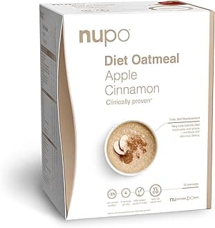 NUPO Diet Oatmeal Apple-Cinnamon Premium Diet Meal for Weight Management I Complete Meal Replacement for Weight Control I 12 Servings I Very Low-Calorie Diet, GMO Free
