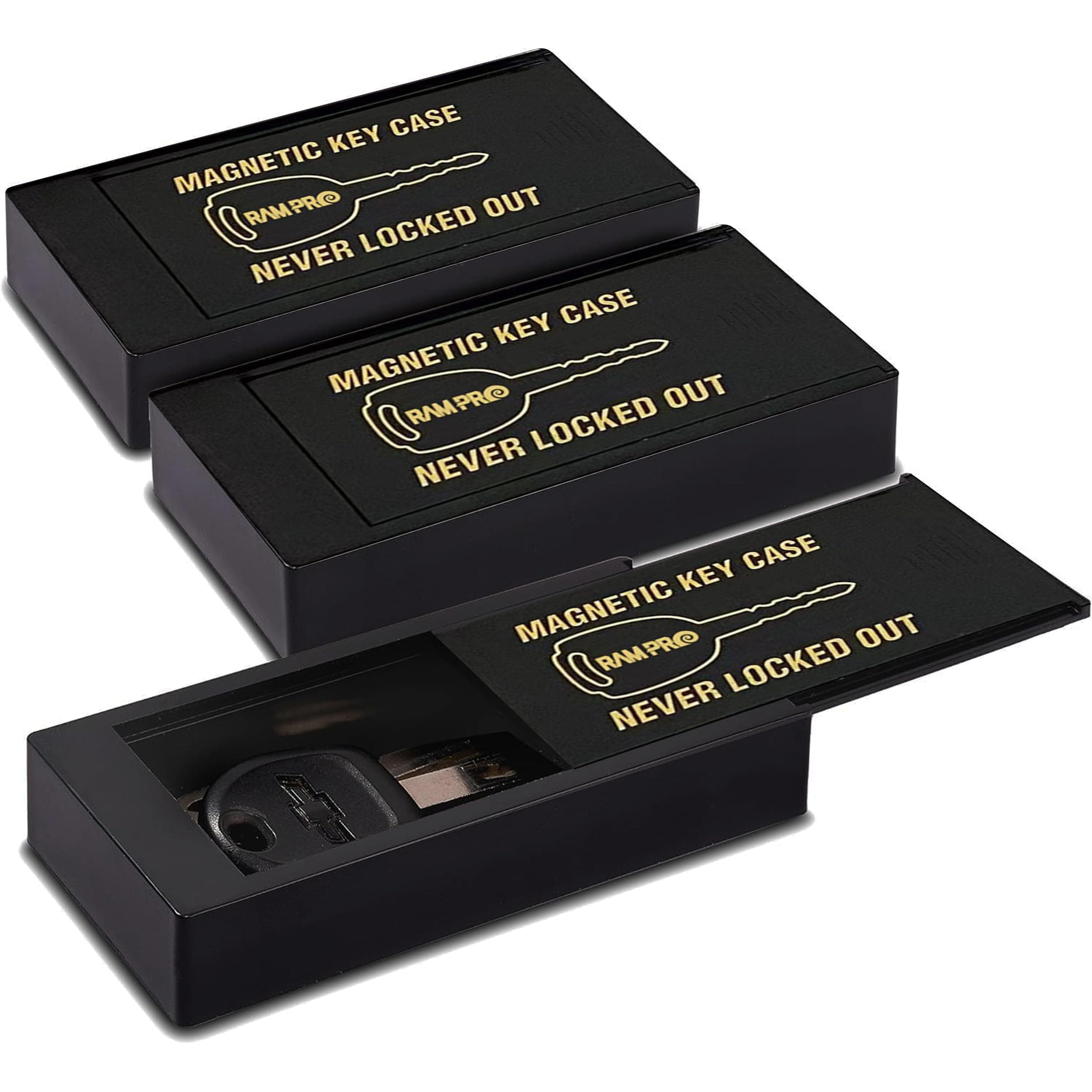 Hide A Key Magnetic Key Holder Under Car - Hide A Key for Your Car So You Never Lock Out - Plastic Magnet Key Hider to Store a Spare Key for Your Home, Storage, Office, or Vehicle - 3 pack