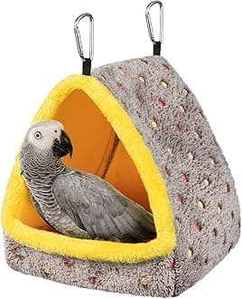 - Large Winter Warm Bird Nest House, Comfortable Bird Bed for Cage with Mat, Hanging Hammock Shed Hideaway Hut Gift for Macaws African Grey Amazon Parrots