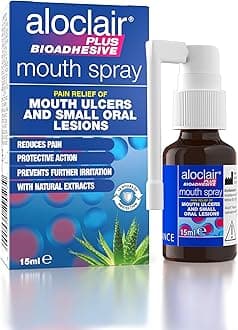 Plus Bioadhesive Mouth Ulcer Spray 15 ml, Helps relieve pain from Mouth Ulcers and Oral Lesions, Up to 10-Hour Protection, No-Touch Application, For Adults and Children 4 Years+