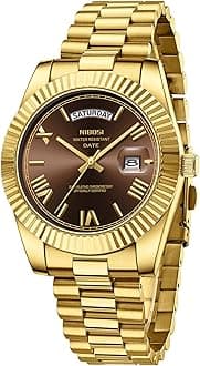 Men Watches Analog Quartz Stainless Steel Rose Gold Silver Watches for Men Waterproof Business Classic Desiger Wrist Watch with Day Date