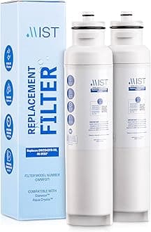 Mist DW2042FR-09 Water Filter Replacement for Daewoo, Refrigerator Water Filter Compatible with DW2042FR, Aqua Crystal DW2042F-09, Kenmore 46-9130. NSF Certified. Daewoo Water filter (2 pack)
