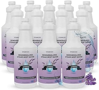 - Steam & Go Demineralized Water for Steam Cleaner - PVC-Free Floor Cleaning Solution Compatible for All Steam Mops - Multi-Surface Cleaner for Home Surfaces - Lavender Scent, 32 oz (Pack of 12)