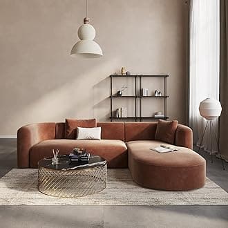 Acanva Luxury Modern Tight Curved Back Velvet Sofa, Minimalist Style Comfy Co...