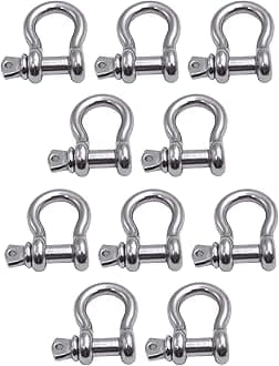 MarineNow 316 Stainless Steel Bow Shackle with Oversized Screw Pin, Marine-Grade Hardware for Anchor Lines, Towing, Dinghies, Canoes, Trailers, Utility Tie-Downs & Off-Road Recovery