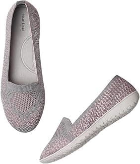 Marc LoireWomen's Athleisure Knitted Active Wear Slip-On Ballet Loafer Shoes for Daily Walking