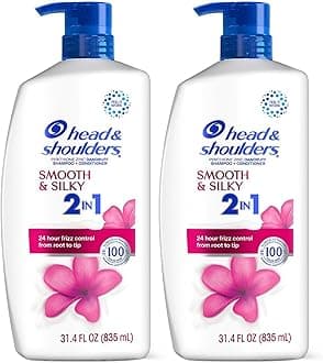 Anti-Dandruff Shampoo and Conditioner, Smooth & Silky 2-in-1 Twin Pack, 1% Pyrithione Zinc, Shampoo for Women, Healthy Frizz-Free Hair, 31.4 fl oz Each