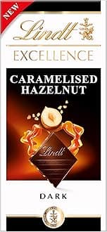 Lindt Excellence Caramelised Hazelnut Dark Chocolate Bar, 3.53 oz ℮ 100 g