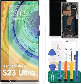 OLED for Samsung S23 Ultra LCD Digitizer Replacement for Samsung S23 Ultra 5g Display Screen Replacement for Samsung SM-S918 Touch Screen Repair Kits with Frame(with Fingerprint Function) (Blue)