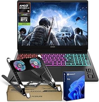 HP Omen MAX 16 RTX 5070 2025 Pro Gaming Laptop, 16" WQXGA(2560*1600) 240Hz, AMD Ryzen AI 9 HX 375(Beats Intel i9), NVIDIA RTX 5070, 64GB DDR5, 2TB SSD, RGB KB, Wi-Fi 7, Bundle with PCO Laptop Cooler