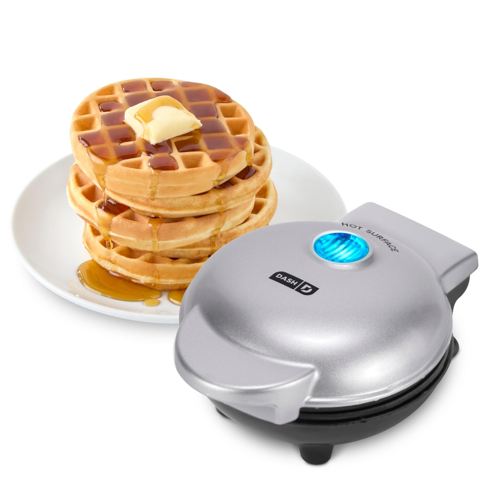 Mini Waffle Maker, Silver