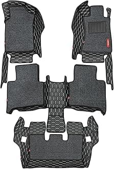 Elegant Toyota Innova Crysta Automatic Custom Fit 7D Car Floor/Foot/Mat (Star Black and White)