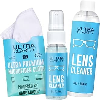 Ultra Clarity Powered by Nano Magic Eyeglass Lens Cleaning Spray 7oz Value Pack | 1oz Spray, 6oz Refill, Microfiber Cloth | For Glasses, Phone, Electronic Screens, Optic Surfaces, Coated Surfaces