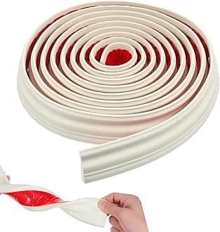 ULTECHNOVO Wall Molding Trim Peel and Stick Rail, Self-Adhesive Panel Moulding Kit, Flexible DIY Home Decor Wallpaper Border for Mirror Border Wall Lines, 5M Cream White