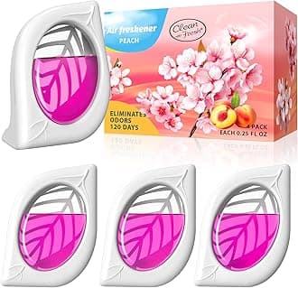 Air Freshener for Home, 4 Pack, Peach, Odor Eliminator for Small Area Closets Bathroom Pets Strong Odor, Up to 120 Days