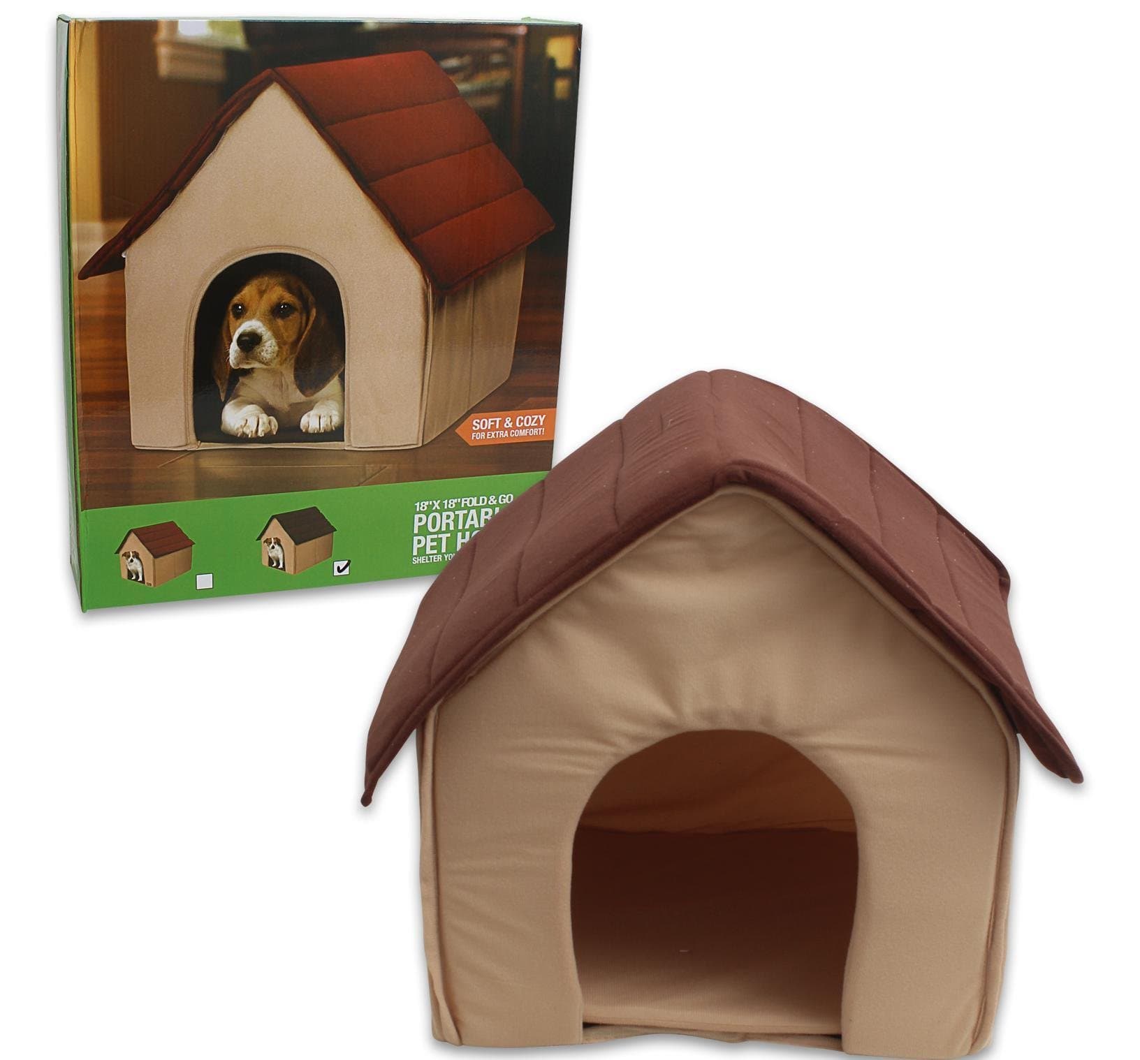 Pet house Portable [Brown, tan]