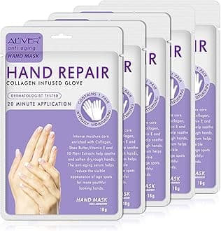 Aliver Hand Peel Mask, (5 Pack) Moisturizing Gloves,Moisturizing Natural Therapy Gloves,Exfoliating Peeling Mask For Dry Hands, Repair Rough Skin Men Women