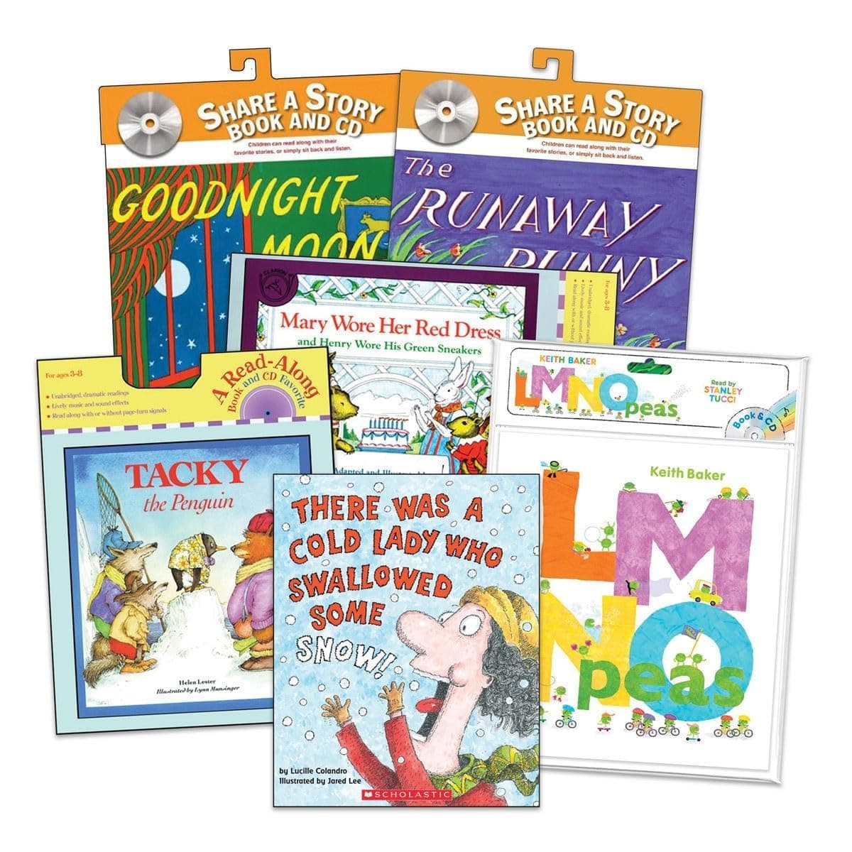 Kaplan Early Learning Classic Read-Aloud Books and CDs Set - 6 Storybooks with Audio for Early Literacy & Listening Skills | Read Along Books for the Classroom or Home | Children's Book with CD for Ki