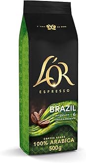 L'OR Espresso Brazil Coffee Beans 500G Intensity 6 100% Arabica