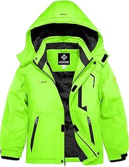 GEMYSEBoy's Winter Waterproof Ski Jacket Mountain Windproof Fleece Coat with Hood