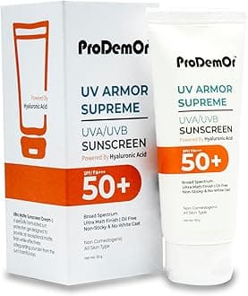 Sunscreen SPF 50+ Cream PA+++, Sodium Hyaluronate (form of hyaluronic), Lightweight, No white-cast for Broad Spectrum & Blue Light Protection for Oily and Dry Skin - 50g